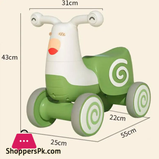Balance Bike with Music Speaker and Light for 1-4 Years Old Kids Sliding Walker Baby Toy Car 4 Wheel Scooter Cycling for Children