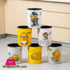 Beautiful Pattern Trash Can Plastic Trash Can For Home Bathroom Kitchen Paper Basket