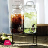 Beverage Dispenser With Faucet With Stand 2-Piece Black Clear 2300x2