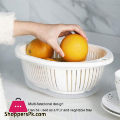 Colanders Strainer Colander Set 3 In 1 Bowl And Colander Set Plastic Colander With Transparent Cover Kitchen Multi-Function