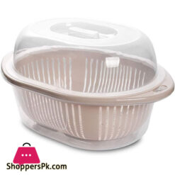 Colanders Strainer Colander Set 3 in 1 Bowl and Colander Set Plastic Colander with Transparent Cover Kitchen Multi-function