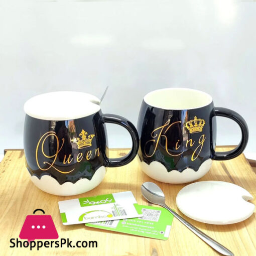 Couple Mug Ceramic Set of 2 King Queen