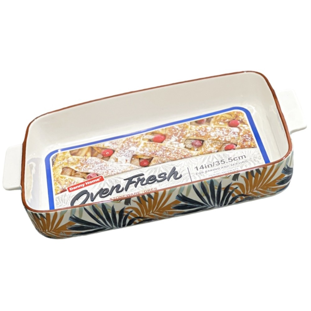 Danny Home Rectangular Ceramic Oven Tray 35.5Cm