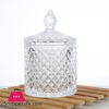 Delisoga Multipurpose Jar With Lid Unique Shape Handmade Glass Footed Candy Jar With Lid 1 Piece