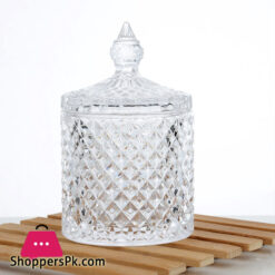 Delisoga Multipurpose jar with lid Unique Shape Handmade Glass Footed Candy Jar With Lid 1 piece