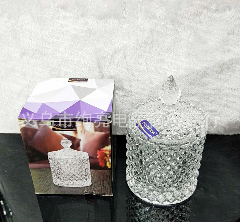 Delisoga Multipurpose Jar With Lid Unique Shape Handmade Glass Footed Candy Jar With Lid 1 Piece