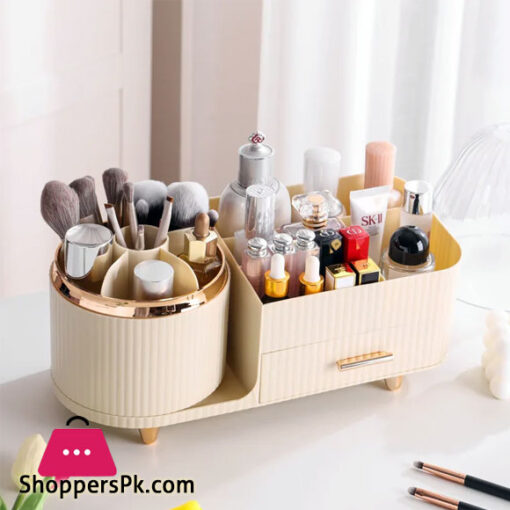 Desktop Makeup Organizer with Drawers Cosmetic Storage Box Makeup Brushes Holder Eyeshadow Palette Container for Women