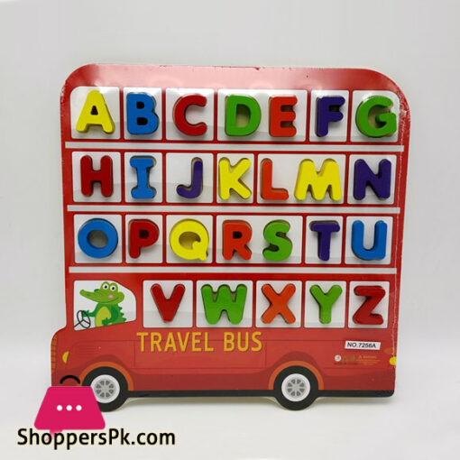 Digital Wooden Alphabet bus - Toy car - Alphabet sorting - Alphabet Puzzle - Intelligence Box - Alphabet Car