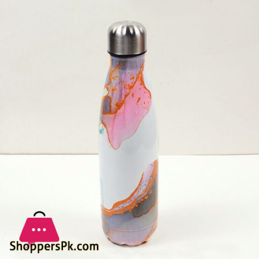 Double Wall Insulated Vacuum Flask Abstract Art Stainless Steel Water Bottle 500ml