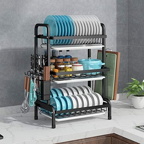 Drainer Rack Dish Storage Bowl Shelf Iron Multi-Functional Plate Racks Simple Draining Kitchen 4 Drainer Rack Dish Storage Bowl Shelf Iron Multi-Functional Plate Racks Simple Draining Kitchen