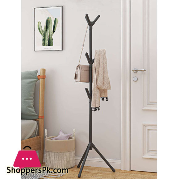 Easy-To-Assemble Floor-Standing Hat And Coat Rack Made Of Wrought Iron For Office Bedroom Creative Coat Hanger