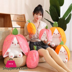 Funny Changeable Bunny Cute Pillow Plush Toys Stuffed Animal Rabbit Hiding In Carrot Strawberry Rabbit Doll Chair Cushion Gift 8 Funny Changeable Bunny Cute Pillow Plush Toys Stuffed Animal Rabbit Hiding In Carrot Strawberry Rabbit Doll Chair Cushion Gift