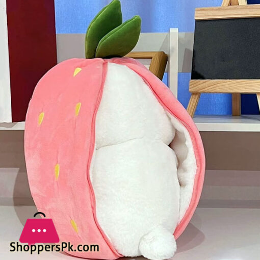 Funny Changeable Bunny Cute Pillow Plush Toys Stuffed Animal Rabbit Hiding in Carrot Strawberry Rabbit Doll Chair Cushion Gift