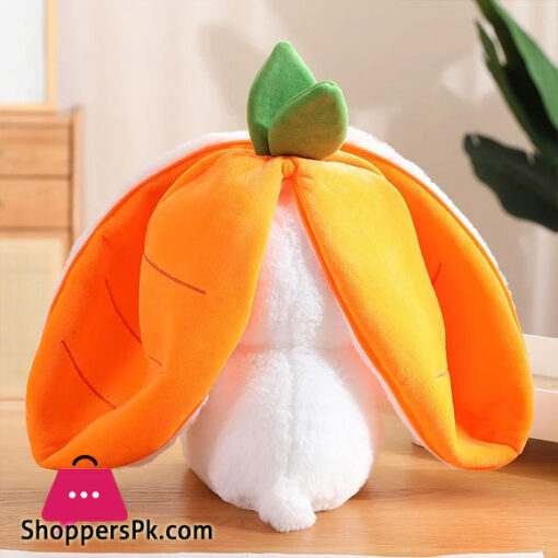Funny Changeable Bunny Cute Pillow Plush Toys Stuffed Animal Rabbit Hiding in Carrot Strawberry Rabbit Doll Chair Cushion Gift