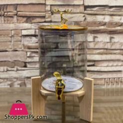 Golden Deer Glass Drink Server Glass Storage Tank Drink Dispenser Storage Fridge Pot Barley Tea Pot Glass Heat Resistant