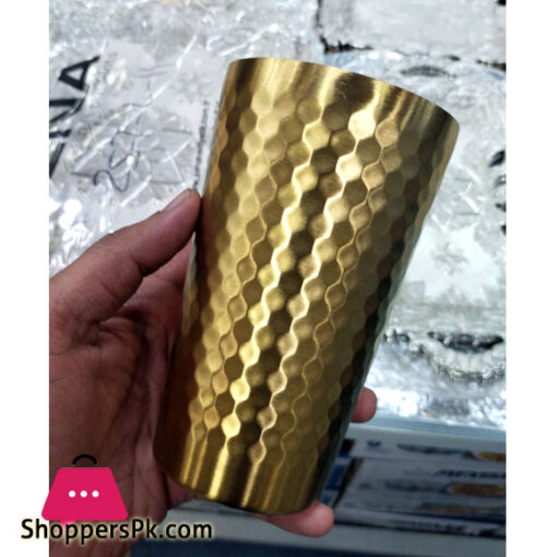 Hammered Water Glass Gold 450ml GST1060