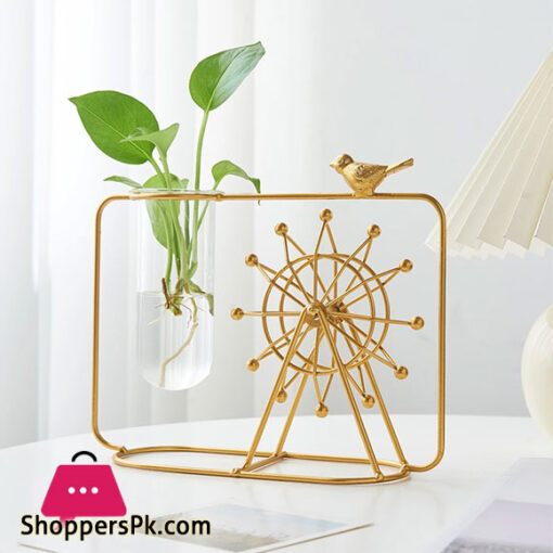 Hydroponic Vase Home Decoration Accessories Glass Plant Bathroom Terrarium Ferris Wheel Flower Gift