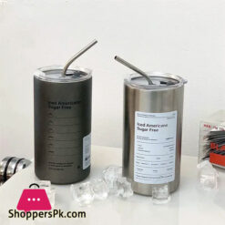 American Scotch Free Stainless Steel Casual Travel Coffee Tumbler Mug With Straw - 600Ml