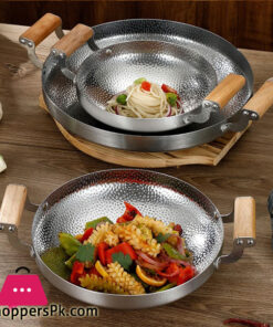 Kitchen Metal Pot Stainless Steel Double Handle Cooking Pot Household Kitchenware - 22CM