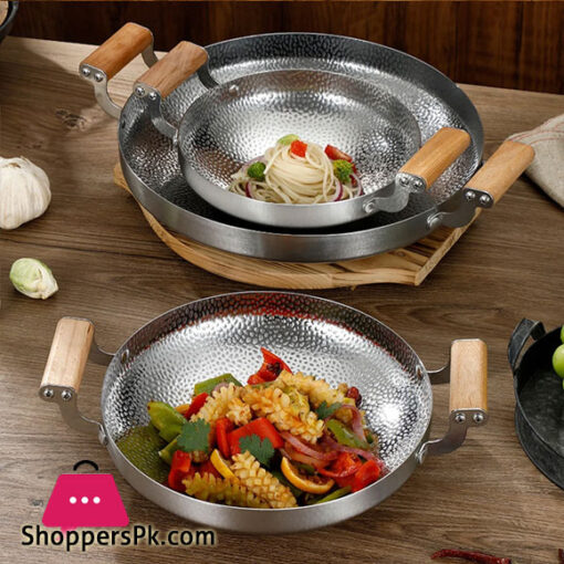 Kitchen Metal Pot Stainless Steel Double Handle Cooking Pot Household Kitchenware - 28CM