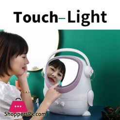 Led Makeup Mirror With Cosmetic Storage Box With Light Cosmetic Box Portable Makeup Box Dustproof Large-Capacity Storage Box