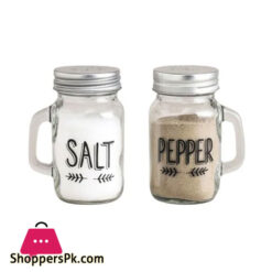 Mason Jars Salt And Pepper Shaker Set Handle Lid