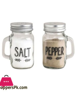 Mason Jars Salt And Pepper Shaker Set Handle Lid - Image 3