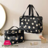 2-Pcs Mesh Cosmetic Makeup Bags Daisy Printing Travel Toiletry Wash Make Up Case Zipper Beauty Organizer