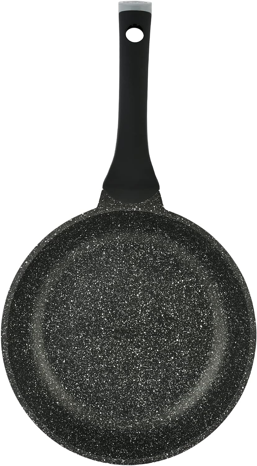 Prestige Essentials Granite 7 Piece Non-Stick Cast Aluminium Cookware Sets Induction Base Non Stick Casserole Fry Pan - Black 80962