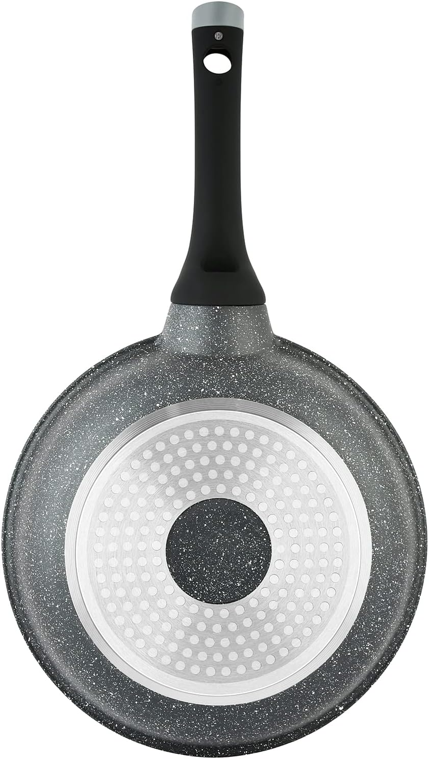 Prestige Essentials Granite 7 Piece Non-Stick Cast Aluminium Cookware Sets Induction Base Non Stick Casserole Fry Pan - Black 80962