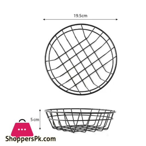 Round Iron Platter Bucket Stainless Steel French Fries Fish And Chips Basket