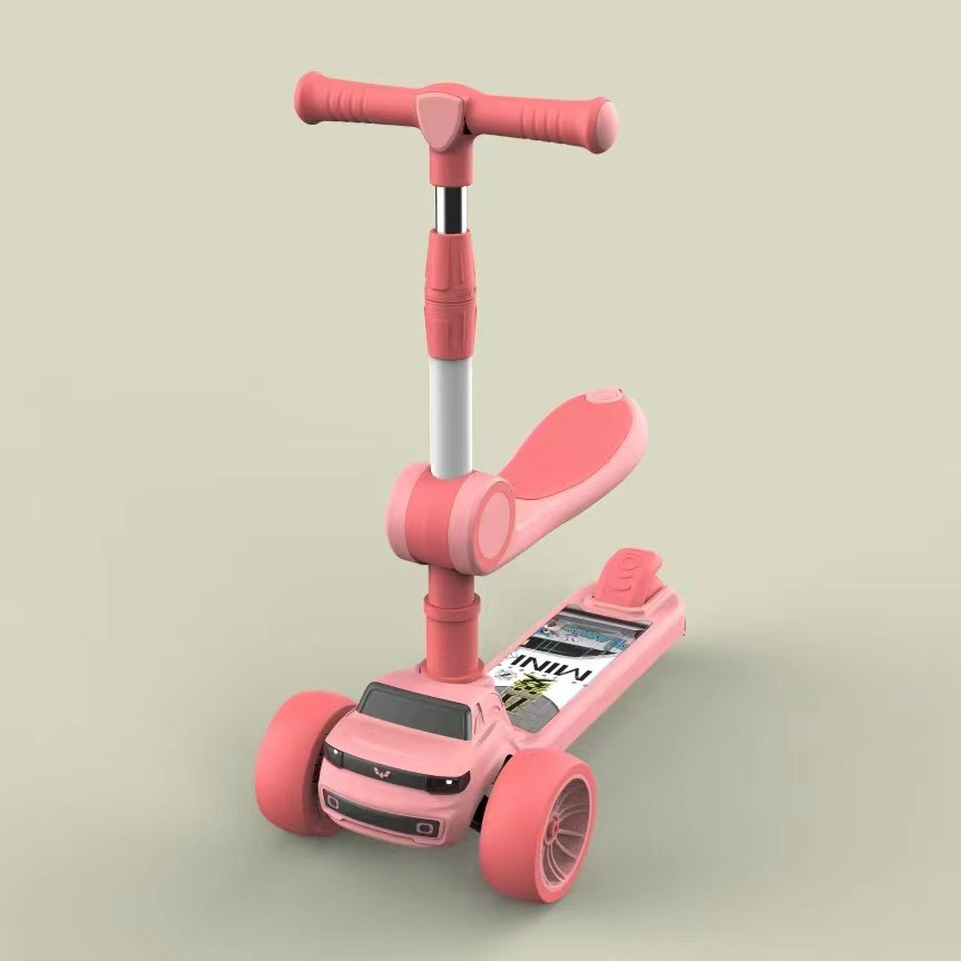 Scooter With Seat For Children To Sit And Ride 2-7 Year Baby Scooty Car