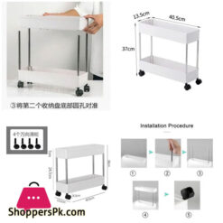 Slim Storage Cart, Slide Out Rolling Utility Cart