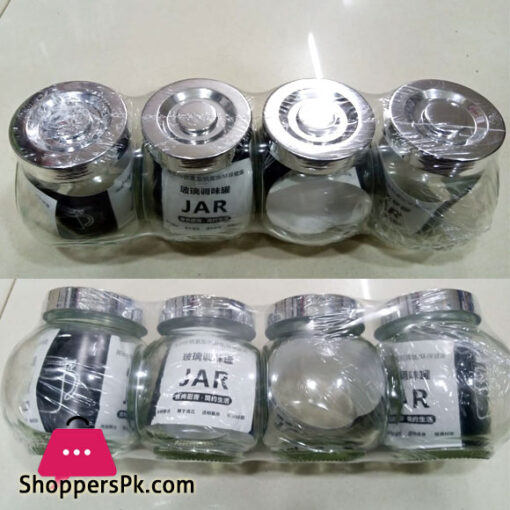 Spice Jar Glass 5 oz Pack of 4