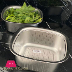 Stainless Steel Colander Unique Square Strainer Size 24CM