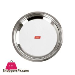 1 Plate Thaal Parat Heavy Stainless Steel 12 Inches