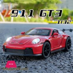 132 Porsche 911 GT3 High Simulation Diecast Metal Alloy Model car Sound Light Pull Back