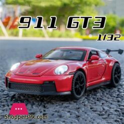 132 Porsche 911 Gt3 High Simulation Diecast Metal Alloy Model Car Sound Light Pull Back