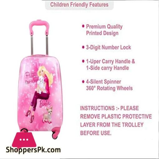 18 inch Character travel suitcase with wheels Cartoon Travel bags for children rolling luggage carry ons cabin trolley Barbie Trolley
