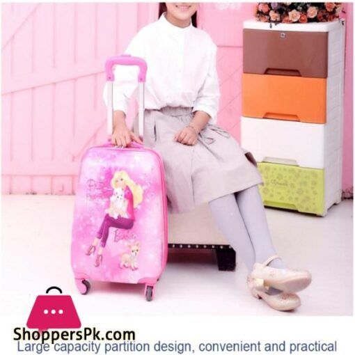 18 inch Character travel suitcase with wheels Cartoon Travel bags for children rolling luggage carry ons cabin trolley Barbie Trolley