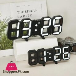 3D LED Digital Clock Luminous Fashion Multifunction Desktop Clock Alarm Clock and Wall Clock Brightness Adjustable Silent Digital Clocks for Room Office Home Living Room