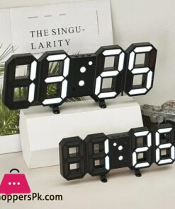 3D LED Digital Clock Luminous Fashion Multifunction Desktop Clock Alarm Clock and Wall Clock Brightness Adjustable Silent Digital Clocks for Room Office Home Living Room