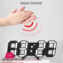 3D Led Digital Clock Luminous Fashion Multifunction Desktop Clock Alarm Clock And Wall Clock Brightness Adjustable Silent Digital Clocks For Room Office Home Living Room