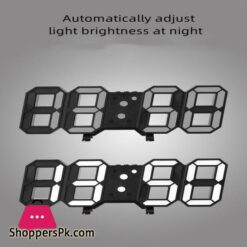 3D Led Digital Clock Luminous Fashion Multifunction Desktop Clock Alarm Clock And Wall Clock Brightness Adjustable Silent Digital Clocks For Room Office Home Living Room