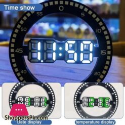 3D Led Digital Clock Luminous Fashion Multifunction Night Light Usb Powered Temperature Display Desktop Clock Alarm Clock And Wall Clock Brightness Adjustable Silent Digital Clocks For Room Office Home Living Room