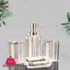 4 Pieces Bathroom Accessories Clear Soap Dispenser For Home Household Decor Rose
