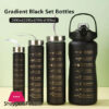 4Pcs Large Capacity Water Bottles Set Gradient Color Sports Plastic Water Bottle Outdoor Sports Portable Water Bottle