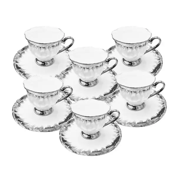 Brilliant Ceramic 6 Piece Tea Cup &Amp; Saucer