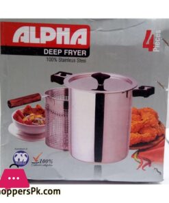 ALPHA 19cm 23cm and 27cm Stainless steel deep fryer for French fries chicken fish and onion ring and much more