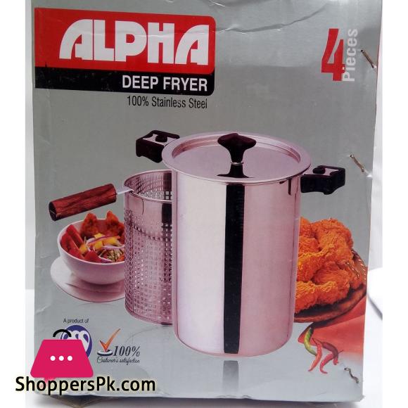 Alpha 23Cm Stainless Steel Deep Fryer For French Fries Chicken Fish And Onion Ring And Much More 4 Alpha 19Cm 23Cm And 27Cm Stainless Steel Deep Fryer For French Fries Chicken Fish And Onion Ring And Much More